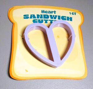 Heart Shaped Sandwich Cutter Purple Plastic Kids Lunch Bento Food Mold Tool